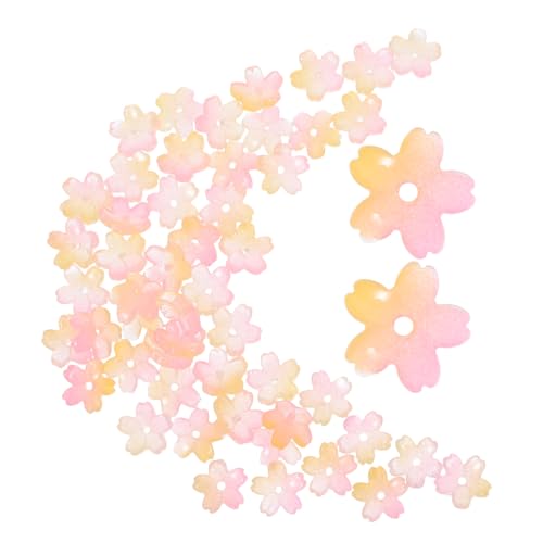 Lurrose 50 Stück Transparente Fünf Petal Blumenperlen mit Farbverlauf Mini Spacer Beads für Diy Schmuckherstellung Geeignet für Armbänder Ohrringe Halsketten und Bastelprojekte von Lurrose
