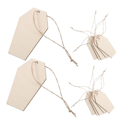 Lurrose 50 Stück Unvollendete Holzsarg Ausschnitte mit Seilen für Gruselige Halloween Dekorationen Wiederverwendbare Holzstücke für Indoor und Outdoor Partys von Lurrose