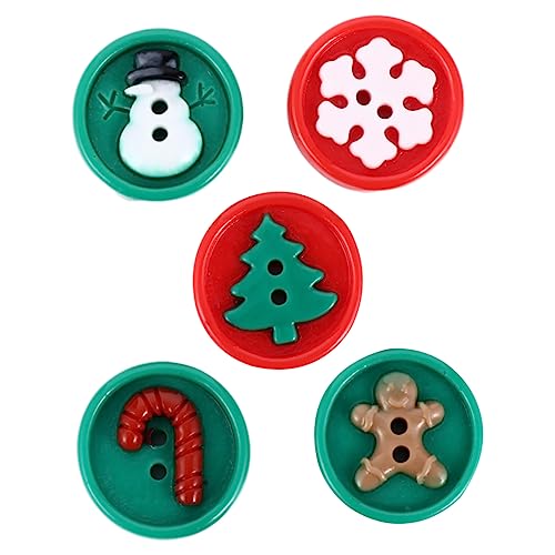 Lurrose 50 Stück Weihnachtsdekorative Knöpfe Harz Flachboden Bastelzubehör für DIY Nähprojekte für Scrapbooking und Handarbeiten von Lurrose