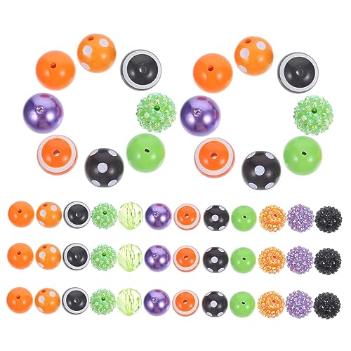 Lurrose 50 Stück halloween dekoration halloween-dekoration Halloween DIY Dekoration Handgemachte Schmuck Basteln Halloween-Abstandsperlen Erwachsene armband zubehör Dekore aus Acrylperlen von Lurrose