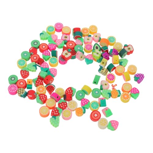 Lurrose 500 Stück Armband Schnurperlen Weiche Tonperlen Tonperlenstränge Handgefertigte Polymerperlen Fruchtform Scheibenperlen Tonfruchtperlen Lose Fruchttonperlen von Lurrose