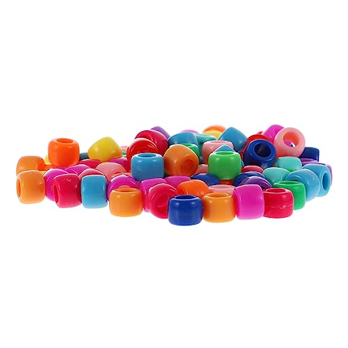 Lurrose 500 Stück Fassperlenmaterial Abstandshalter runde Strassperlen schwarze Abstandsperlen Perlen mit großen Löchern Kunststoffperlen für Armbänder Armbandperlen Acryl von Lurrose