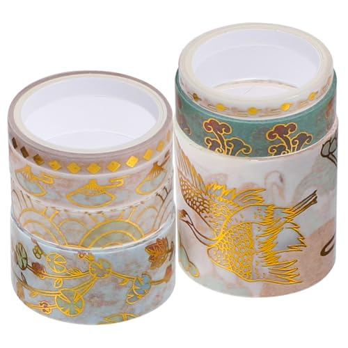 Lurrose 6 Rollen Dekoratives Bastelband Geschenkband Notizbuch DIY Washi Tape Scrapbooking Zubehör Planerband Scrapbook Mehrzweck Washi Tape Scrapbook Klebepapier von Lurrose