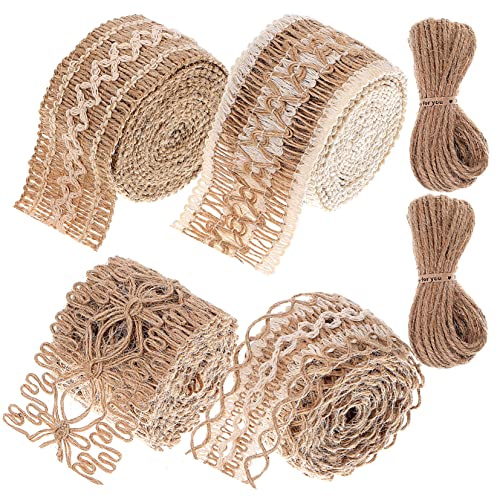 Lurrose 6 Rollen Gartenvasendekoration Spitzenband Selber Machen Juteband Zur Dekoration Garnband Vintage Juteband Vintage Spitzenband Juteband Selber Machen Spitzenband Für Diy Leinen- von Lurrose