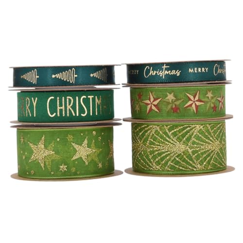 Lurrose 6 Rollen Grüne Dekobänder mit Folienprägung Vielseitig Einsetzbar für Geschenkverpackungen Tortendekoration Blumenarrangements und Haaraccessoires Leicht Flexibel Festliche Lurrose 6 Rollen Grüne Dekobänder mit Folienprägung Vielseitig Einsetzbar für Geschenkverpackungen Tortendekoration Blumenarrangements und Haaraccessoires Leicht Flexibel Festliche von Lurrose