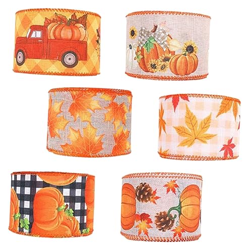 Lurrose 6 Rollen Kürbis Dekorationsgeschenkband Festival-verpackungsbänder Fallen Band Verdrahtet Herbstdeko Herbstvorräte Band Für Bunte Bänder Herbsthandwerk Bänder Zum Basteln Stoff Lurrose 6 Rollen Kürbis Dekorationsgeschenkband Festival-verpackungsbänder Fallen Band Verdrahtet Herbstdeko Herbstvorräte Band Für Bunte Bänder Herbsthandwerk Bänder Zum Basteln Stoff von Lurrose