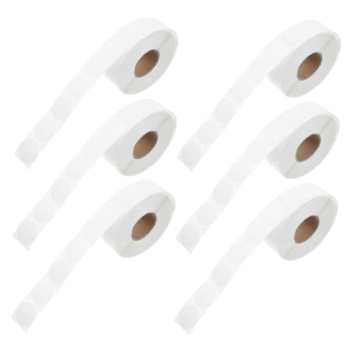 Lurrose 6 Rollen Runde Farbige Punktaufkleber mit Stark Haftender Selbstklebender Rückseite Beschreibbar mit Markern für Markierung Codierung und Vielseitige Etikettierung im Büro und von Lurrose