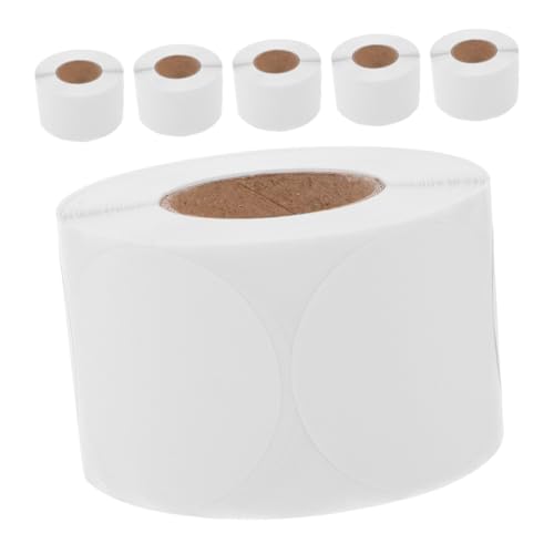 Lurrose 6 Rollen Runde Weiße Klebepunkte Selbstklebende Siegelaufkleber Rolle Vielseitige Etiketten für Verpackung Lagerverwaltung Geschenkverpackung und Versand von Lurrose