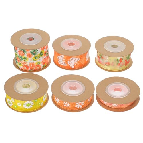 Lurrose 6 Rollen Schneidbares Blumendesign Satinband für Bastelarbeiten und Dekorationsbedarf pro Leicht für Hochzeiten und Feiern Lurrose 6 Rollen Schneidbares Blumendesign Satinband für Bastelarbeiten und Dekorationsbedarf pro Leicht für Hochzeiten und Feiern von Lurrose