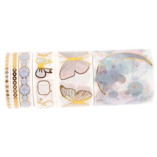 Lurrose 6 Rollen Set Pocket Tape Scrapbook Dekoration Washi Tape Dünn Deko Klebebänder Bastelband Kawaii Washi Tape Washi Tape Aufkleber Druckband DIY Tape Dünnes Washi Tape Papier von Lurrose