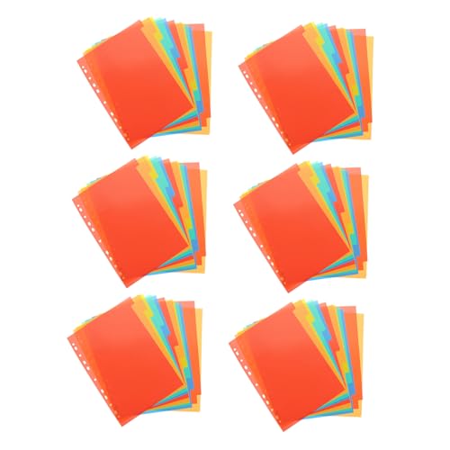 Lurrose 6 Sätze Losblatt-Loch-Indexseite Ordnerteiler aus Kunststoff Notizbuchteiler mit Laschen ordner trennstreifen Indexteiler aus Kunststoff Registerkarten zum Trennen von Dateien PVC Lurrose 6 Sätze Losblatt-Loch-Indexseite Ordnerteiler aus Kunststoff Notizbuchteiler mit Laschen ordner trennstreifen Indexteiler aus Kunststoff Registerkarten zum Trennen von Dateien PVC von Lurrose