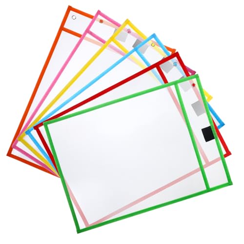 Lurrose 6 Stück Abwischbare Dokumententaschen für Binder Klar Praktisch für Schule Büro und Zuhause Farben Zufällige Auswahl Langlebig und Einfach zu Reinigen Zufällige von Lurrose