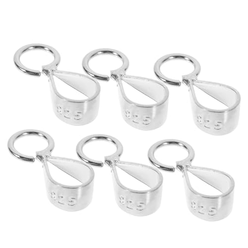 Lurrose 6 Stück Anhänger Sterling Schließe Charme Verschlüsse hand schmuck schmuckherstellung schmuckverbinder schmuck machen Charm-Halter Klemmclip für Halskette 925 Silber Silver von Lurrose