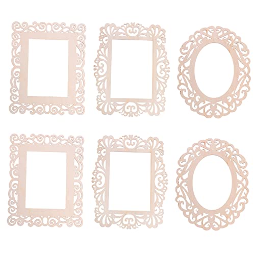 Lurrose 6 Stück Hohle Fenstergitter Anhänger Untersetzer Für Zuhause Küche Kunst Muschelmalerei Mini Bastelarbeiten Bilderrahmen Basteln Raumdekor Dekorationen von Lurrose