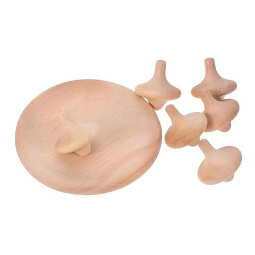 Lurrose 6 Stück Holz zum Bemalen Handgefertigte Unlackierte Gyroskop Spielzeuge für Montessori Bastelspielzeug für Frühe Bildung Motorische Fähigkeiten und Logisches von Lurrose