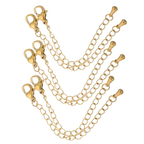 Lurrose 6 Stück Teiliges Edelstahl Verlängerungsketten mit Hummerklammern Verstellbare Schmuckverlängerung für Armband und Halsketten DIY Langlebig und Vielseitig für Tägliche und Lurrose 6 Stück Teiliges Edelstahl Verlängerungsketten mit Hummerklammern Verstellbare Schmuckverlängerung für Armband und Halsketten DIY Langlebig und Vielseitig für Tägliche und von Lurrose