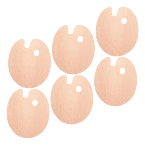 Lurrose 6 Stück Teiliges Ovale Holzmalpalette mit Ergonomischem Daumenloch Glatte Oberfläche für Aquarell Ölfarben Robust Leicht zu Reinigen Komfortabler Griff für Langes Künstlerisches von Lurrose