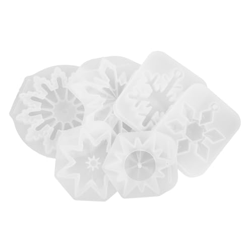 Lurrose 6 Stück Teiliges Silikon Schneeflocken Formset für Diy Epoxidharz Flexible Weihnachtsanhänger Formen Reißfest Wiederverwendbar für Weihnachtsbaum Deko und Kreative Bastelprojekte von Lurrose