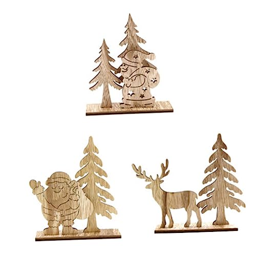 Lurrose 6 Stück Weihnachtsdekoration Aus Holz Zum Basteln Mit Rentieren Dekoration Für Weihnachten Weihnachtsschmuck Mini Rentierfiguren Baum Holzige Dekoration von Lurrose