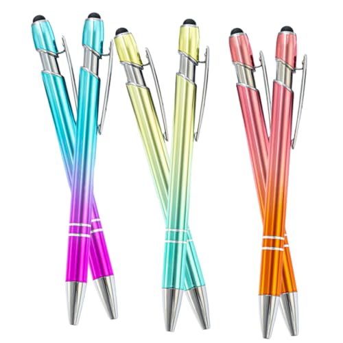 Lurrose 6 Stück interessanter Kugelschreiber büromaterial office supplies skizzen buch notizbuch notizbücher süßer Kugelschreiber Tragbare Schulstifte Multifunktions-Schulstifte Aluminium von Lurrose