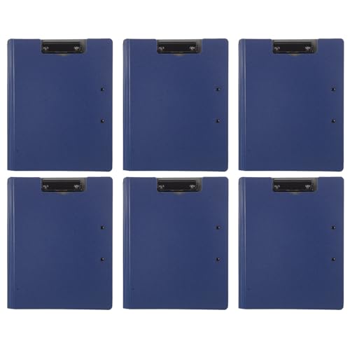 Lurrose 6-teiliges doppelseitiges Klemmbrett: Klemmbretter aus Kunststoff mit doppeltem Low-Profile-Clip – Dokumentenhalter für Büro, Schule und Aufgaben unterwegs von Lurrose