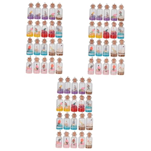 Lurrose 60 Stk Wunsch Flaschen Schlüsselanhänger Korken, die eine Flasche wünschen Ornament Schlüsselbund Puppe in Glasflasche Schlüsselanhänger Dekoration Schlüsselanhänger Ohrringe Baby von Lurrose