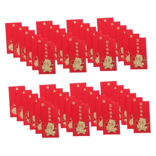 Lurrose 60 Stück Rote Glücksumschläge Jahr Des Pferdes Tet Li Xi Envelopes aus Strapazierfähigem Papier mit Großem Fassungsvermögen für Lunar Year Familienfeiern und Firmenveranstaltungen von Lurrose