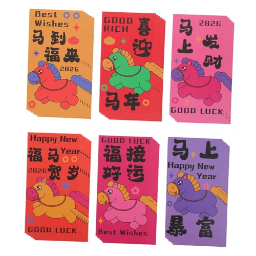 Lurrose 60 Stück Rote Umschläge Jahr Des Pferdes Hochwertiges Beschichtetes Papier Künstlerische Chinesische Falt-hongbao Stabile Geldgeschenk-umschläge für Frühlingsfest und Lurrose 60 Stück Rote Umschläge Jahr Des Pferdes Hochwertiges Beschichtetes Papier Künstlerische Chinesische Falt-hongbao Stabile Geldgeschenk-umschläge für Frühlingsfest und von Lurrose