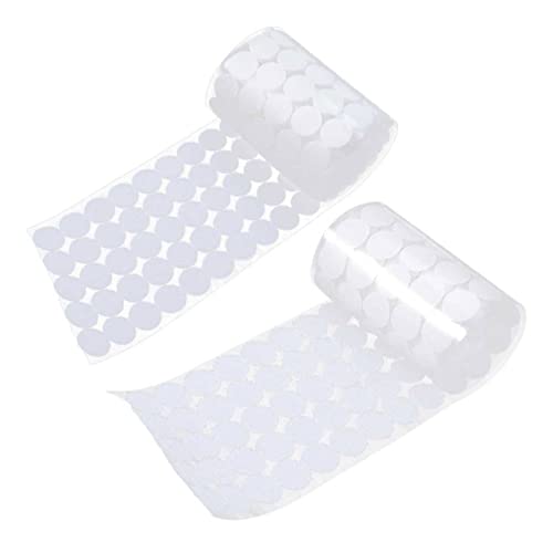 Lurrose 600 Paare Selbstklebende Dots Durchmesser Runde Klettbänder für Diy Projekte Starke Haftung für Vorhänge Büro und Zuhause Weiß von Lurrose