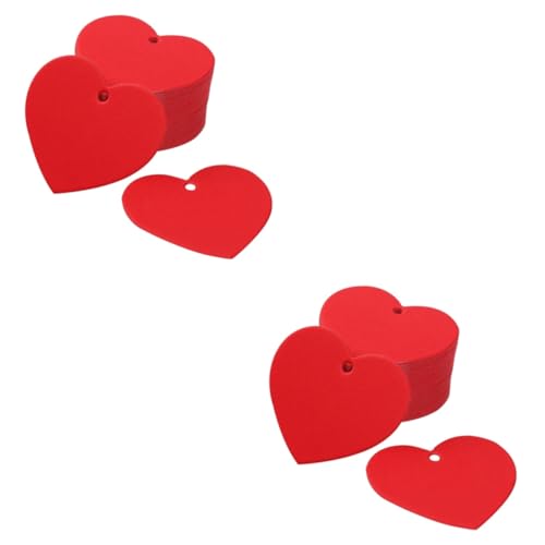 Lurrose 600 Stk Liebes etiketten Herzverpackungsetiketten herzförmige Anhänger preisetiketten preisschild das Geschenk Geschenke Papieranhänger Herzanhänger zum selber basteln tragbar rot von Lurrose