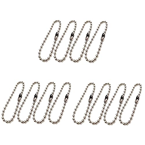 Lurrose 600 Stück Schlüsselanhänger Schlüsselanhänger Verstellbare Metallperlen Stahlkette Kugelkette Langer Perlenverbinderverschluss von Lurrose