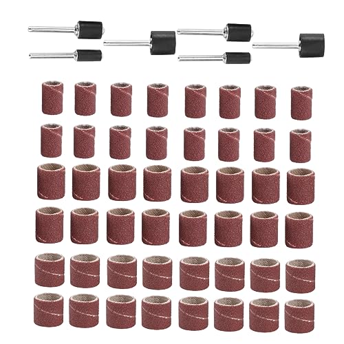 Lurrose 66Stücke Teiliges Schleifband Set für Nagelbohrer Enthält Schleifbänder und Gummidorne für Rotierenden zum Schleifen von Lurrose