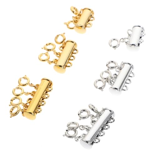 Lurrose 6Stücke Multifunktionale Magnetverschlüsse für DIY Schmuck Stabile Halskettenverschlüsse Silber und Mehrreihige Magnetschnallen für Armbänder von Lurrose