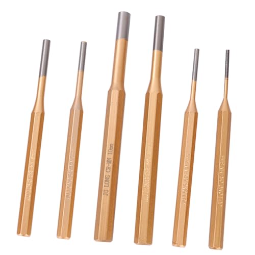 Lurrose 6Stücke Teiliges Punch Set Gehärtetem Hochkohlenstoffstahl Vielseitig Einsetzbar für Präzise Lochstanzen und Reparaturarbeiten für Maschinen und Kleine Geräte Langlebig von Lurrose