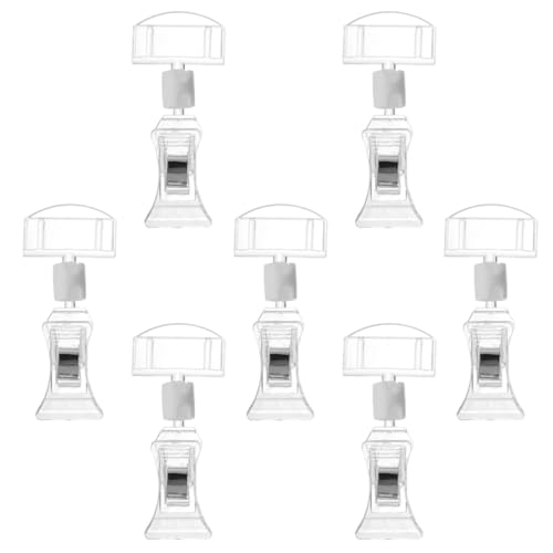 Lurrose 7 Stück Teiliges Acryl Preisschild Clip Doppelte Klammer Design Transparenter Werbehalter für Tisch Regal Schreibtisch Praktischer und Kompakter Preisdisplayhalter für Supermarkt von Lurrose