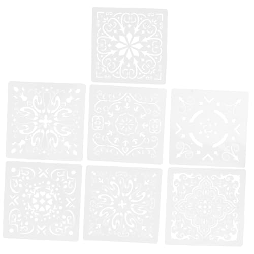 Lurrose 7 Stück Wandmalereispray -vorlage Wiederverwendbare Schablonen Tägliche Mandala-schablonen Tragbare Mandala-schablonen Wiederverwendbare Mandala-vorlagen Diy Liefert Weiß Pvc von Lurrose