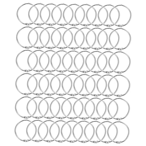 Lurrose 70 Stück Metallringe für Karteikarten Loseblattring Ringe für Papier Schlüssel Papierringe metallisch Loch Schnallen für lose Blattbinder Buchbinder Bindungsringe Clipringe Silver von Lurrose