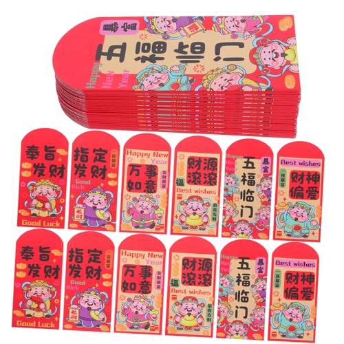 Lurrose 72 Stück Teiliges Rote Umschläge Jahr Des Pferdes Traditionelle Chinesische Hongbao mit Pferdemotiv für Lunar Year Frühlingsfest und Familienfeiern Stabile Papierqualität von Lurrose