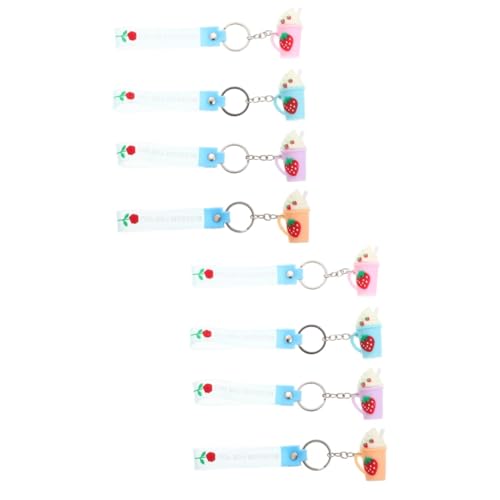 Lurrose 8 Stk Eis Schlüssel anhänger Mini-Rucksack für Kinder Sommerdeko süße schlüsselanhänger sammeltassen Schlüsselringe Erdbeerdekor Hängende Verzierung für Taschen Taschenanhänger von Lurrose