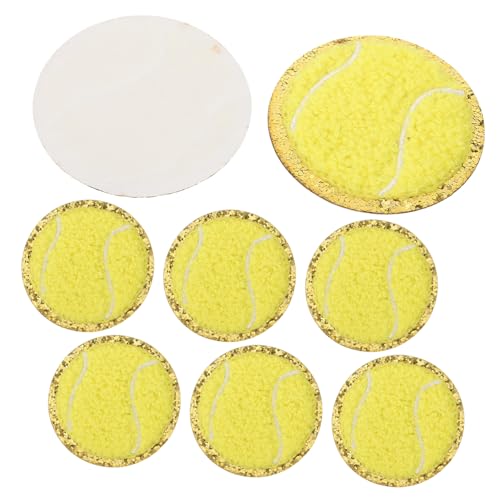 Lurrose 8 Stück Hutflecken Bestickt Ball Dekorationen Buchstaben-kleidungsflecken Patch Sortiert Party Stoff Buchstabenflecken Gestickte Applikation Kleine Fellflecken Baumwolle Yellow von Lurrose