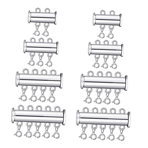 Lurrose 8 Stück Perlenschnalle Schmuckverschluss Schmuckverschlüsse für Armbänder verschiebbare Verbindungssperre geschichtete Schmuckschnalle schmuck geschichtete schnalle Legierung von Lurrose