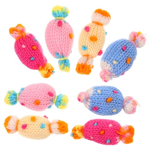 Lurrose 8 Stück Teiliges DIY Candy Zubehör Bunte Handgenähte Süßigkeiten Ornamente für Kleidung Shirts Taschen Mützen Kreative Bastelverzierung Cartoon Patch zum Aufnähen von Lurrose