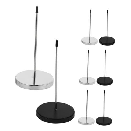 Lurrose 8 Stück Teiliges Metal Receipt Organizer mit Stabilem Rundem Sockel und Schutzkappe Vielseitiger Memo Tickethalter für Büro Restaurant Hotel Küche Schwarz und Silber von Lurrose