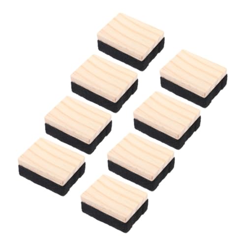 Lurrose 8 Stück Teiliges Mini Holzfilz Blackboard Eraser Leichte Tragbare Kreidetafelreiniger für Schule Büro Klassenzimmer Vielseitig Verwendbar Langlebig Kompakt von Lurrose