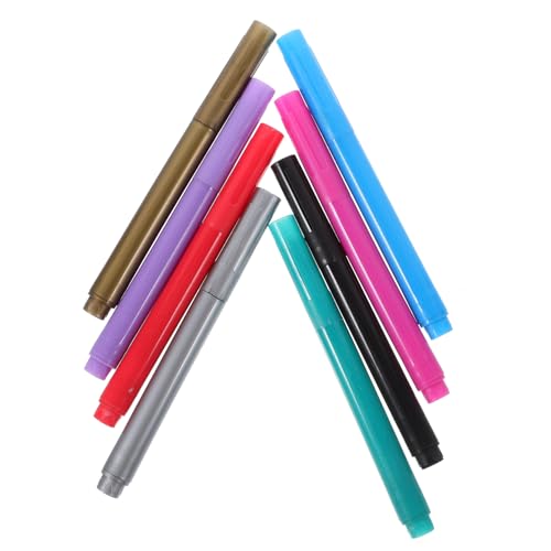 Lurrose 8Stücke Weinglas Marker Löschbare Farbmarker für Gläser für Partys und Scrapbooking Langlebige Metallischen Farben Personalisierte von Lurrose