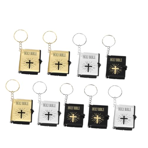 Lurrose 9 Stück Bibel-Schlüsselanhänger Jesus-Buch-Schlüsselanhänger Festival-Schlüsselanhänger Schlüsselanhänger-Anhänger Religiöse Schlüsselanhänger Taschenanhänger von Lurrose