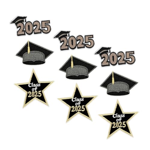 Lurrose 9 Stück Teiliges Graduations Patches für Kleidung Bestickte Applikationen zum Aufbügeln für Jacken Rucksäcke und Hüte für Abschlussfeiern und Diy Projekte von Lurrose