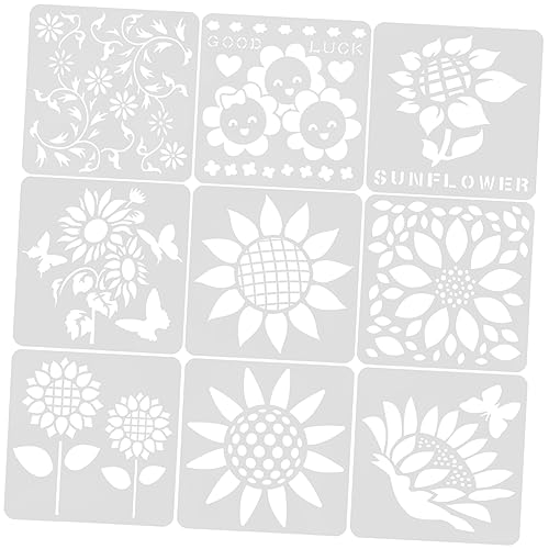 Lurrose 9 Teilige Graffiti Vorlage Zum Zeichnen Schablonen Große Blumenschablonen Wiederverwendbare Wandschablone Kleine Vorlagen Malerei Sonnenblumen Hochzeitsschablonen Zum von Lurrose