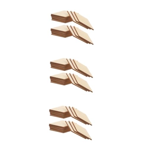 Lurrose 90 Stck. Diy Rhombus Holzstücke Bastelmaterial für Kreative Holzhandwerke Dekoration für Partys und Weihnachtsfeiern Hochwertigem Holz Einzigartiges Design für Diy Projekte von Lurrose