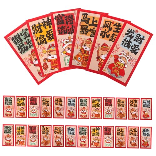 Lurrose 90 Stück Jahr des Pferdroten Pakets Frühlingsfest rote Pakete Jahr der Pferdegeldtasche Mondjahr rote Geldtasche Frühling Festival Red Envelope Papier von Lurrose